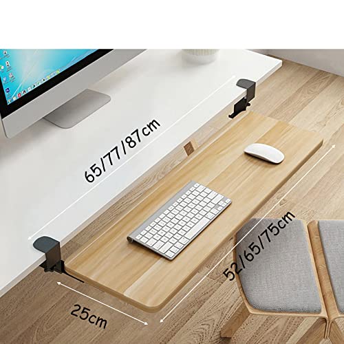 Schwarze Holz-Tastaturablage mit Gleitschienen – 53,3 x 25,4 cm Schreibtischverlängerung für Tastatur und Maus – platzsparende Lösung für Home Office & Gaming Setup Bild 2