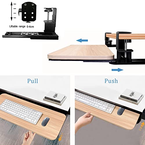 Schwarze Holz-Tastaturablage mit Gleitschienen – 53,3 x 25,4 cm Schreibtischverlängerung für Tastatur und Maus – platzsparende Lösung für Home Office & Gaming Setup Bild 3
