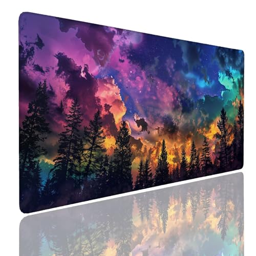 Mauspad XXL 1400x800x4mm Wasserdicht Schreibtischunterlage rutschfeste Speed Gaming Mousepad Sky (1) Groß Desk Mouse Mat Maus Pad, Schreibtisch Unterlage Deko für PC, MacBook, Laptop, Home Office Bild 1