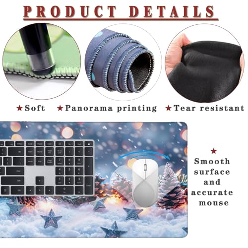 Mauspad XXL 1400x800x4mm Wasserdicht Schreibtischunterlage rutschfeste Speed Gaming Mousepad Silver (1) Groß Desk Mouse Mat Maus Pad, Schreibtisch Unterlage Deko für PC, MacBook, Laptop, Home Office Bild 4
