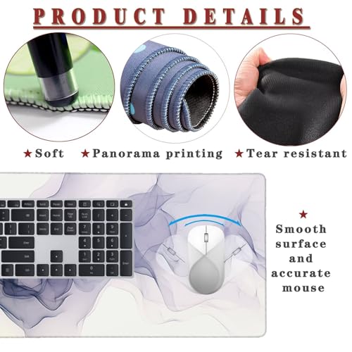 Mauspad XXL 1400x800x4mm Wasserdicht Schreibtischunterlage rutschfeste Speed Gaming Mousepad Shape (2) Groß Desk Mouse Mat Maus Pad, Schreibtisch Unterlage Deko für PC, MacBook, Laptop, Home Office Bild 4