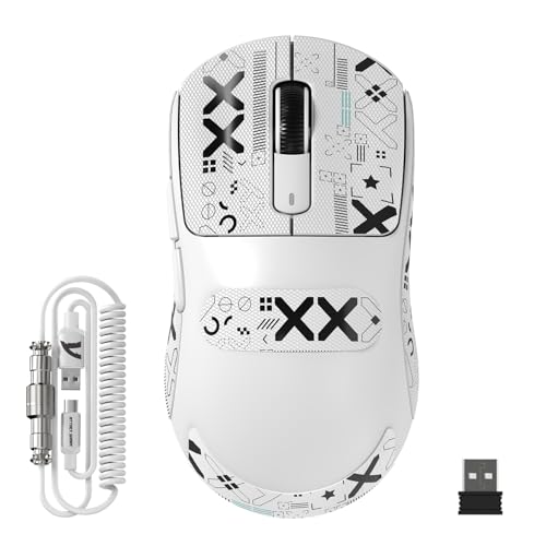 ATTACK SHARK X3MAX 49g Superlight Maus, PixArt PAW3950-Sensor, Bis zu 420000 DPI, 100M Klicks Optische Mikroschalter, BT/2,4G Kabellose/Kabelgebundene Gaming-Maus mit Spiralkabel, für PC/Xbox/PS5/Mac Bild 1