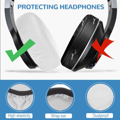 4 Stücke Kopfhörer Ohrpolster-6 Bis 7.5 cm, Headset Ohrpolster, Schweißschutz Für Fitnessstudio, Gaming Für Schützen Sie Das Headset(Weiß) Bild 2