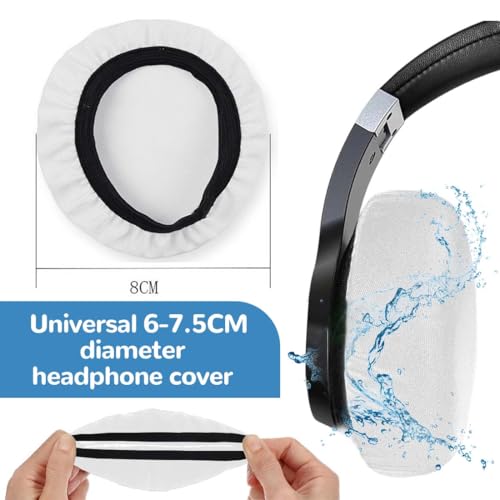 4 Stücke Kopfhörer Ohrpolster-6 Bis 7.5 cm, Headset Ohrpolster, Schweißschutz Für Fitnessstudio, Gaming Für Schützen Sie Das Headset(Weiß) Bild 3