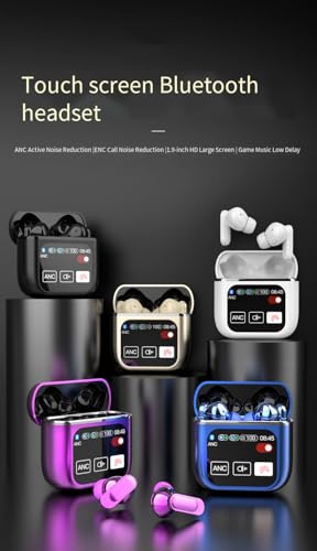 True Wireless Bluetooth-Kopfhörer, niedrige Latenz, 8H Spielzeit, Stereo-Gaming-Kopfhörer mit Mikrofon, ANC + ENC intelligentes Rauschen, HiFi-Sound, bequeme Passform im Ohr für Lauftraining, Schwarz Bild 4