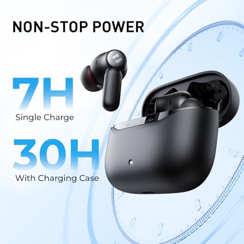 havit SPACE NC01T Wireless Earbuds, Up to 45dB Hybrid ANC, 6 Mics AI ENC Call Wireless Earphones with Spatial Audio, Bluetooth 13.7 cm Ear Headphones, 30H Battery Life and IPX5 Bild 5