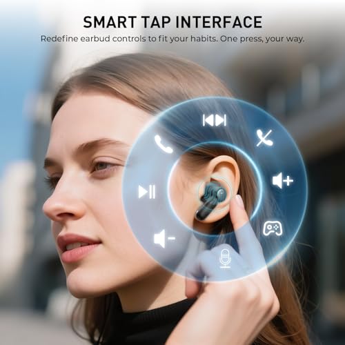 havit SPACE NC01T Wireless Earbuds, Up to 45dB Hybrid ANC, 6 Mics AI ENC Call Wireless Earphones with Spatial Audio, Bluetooth 13.7 cm Ear Headphones, 30H Battery Life and IPX5 Bild 6