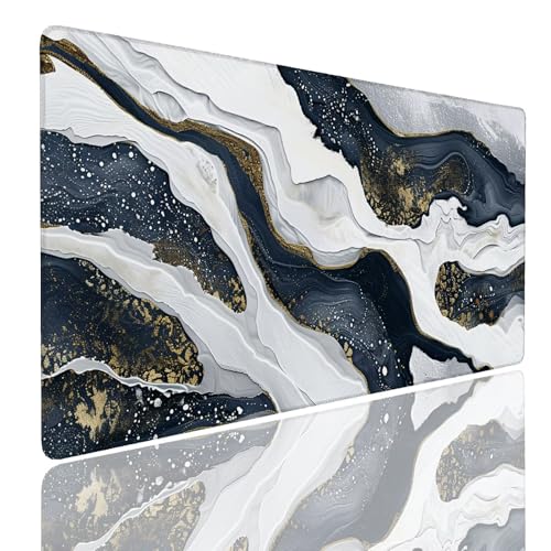 Mauspad XXL 1400x800x4mm Wasserdicht Schreibtischunterlage rutschfeste Speed Gaming Mousepad Snow (1) Groß Desk Mouse Mat Maus Pad, Schreibtisch Unterlage Deko für PC, MacBook, Laptop, Home Office Bild 1