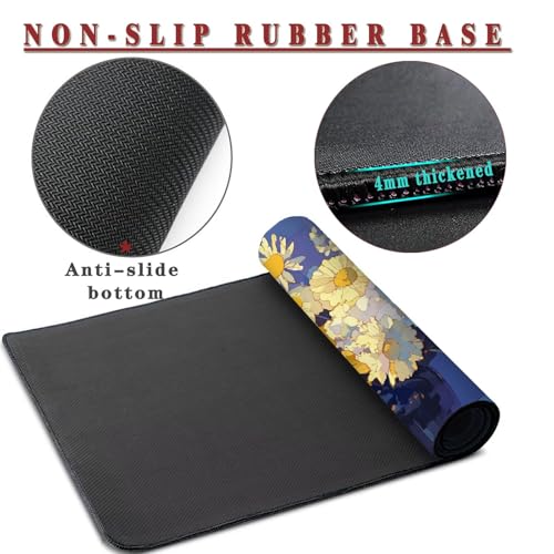 Mauspad XXL 1400x800x4mm Wasserdicht Schreibtischunterlage rutschfeste Speed Gaming Mousepad Spring (15) Groß Desk Mouse Mat Maus Pad, Schreibtisch Unterlage Deko für PC, MacBook, Laptop, Home Office Bild 3