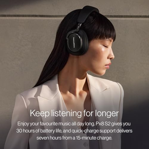 Bowers & Wilkins Px8 S2 Kabellose Noise-Cancelling Kopfhörer mit Bluetooth, Schnellladefunktion, 30 Stunden hochauflösende Wiedergabe & Mikrofon - Warm Stone Bild 5