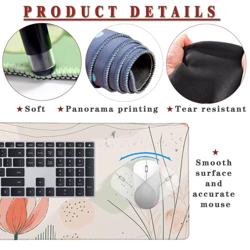 Mauspad XXL 1400x800x4mm Wasserdicht Schreibtischunterlage rutschfeste Speed Gaming Mousepad Spring (5) Groß Desk Mouse Mat Maus Pad, Schreibtisch Unterlage Deko für PC, MacBook, Laptop, Home Office Bild 4