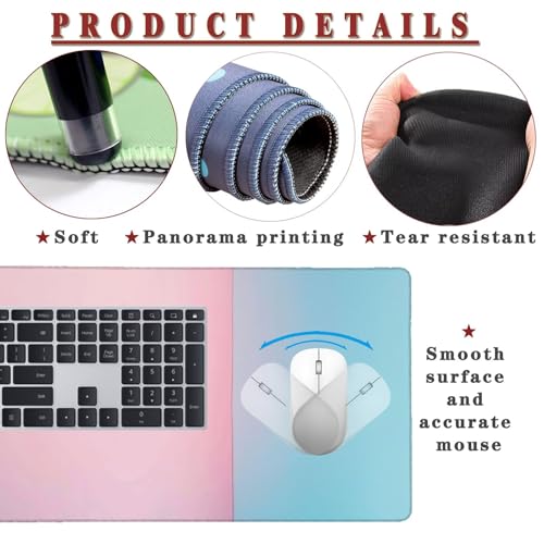 Mauspad XXL 1400x800x4mm Wasserdicht Schreibtischunterlage rutschfeste Speed Gaming Mousepad Square (12) Groß Desk Mouse Mat Maus Pad, Schreibtisch Unterlage Deko für PC, MacBook, Laptop, Home Office Bild 4