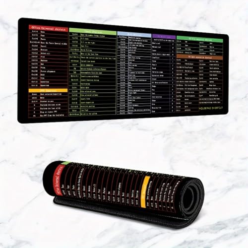 Excel Spickzettel Schreibtischunterlage Shortcut Tasten Mauspad Gaming Mauspad Schreibtischzubehör Wasserdicht rutschfest Große Computermatte Bild 2