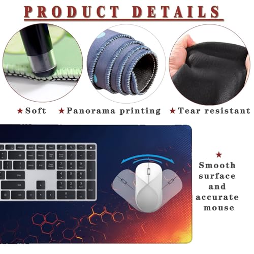 Mauspad XXL 1400x800x4mm Wasserdicht Schreibtischunterlage rutschfeste Speed Gaming Mousepad Square (9) Groß Desk Mouse Mat Maus Pad, Schreibtisch Unterlage Deko für PC, MacBook, Laptop, Home Office Bild 4
