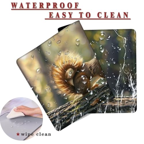 Mauspad XXL 900x600x4mm Wasserdicht Schreibtischunterlage rutschfeste Speed Gaming Mousepad Squirrel (2) Groß Desk Mouse Mat Maus Pad, Schreibtisch Unterlage Deko für PC, MacBook, Laptop, Home Office Bild 2