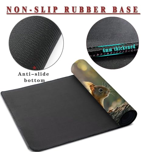 Mauspad XXL 900x600x4mm Wasserdicht Schreibtischunterlage rutschfeste Speed Gaming Mousepad Squirrel (2) Groß Desk Mouse Mat Maus Pad, Schreibtisch Unterlage Deko für PC, MacBook, Laptop, Home Office Bild 3
