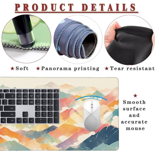 Mauspad XXL 1400x800x4mm Wasserdicht Schreibtischunterlage rutschfeste Speed Gaming Mousepad Square (3) Groß Desk Mouse Mat Maus Pad, Schreibtisch Unterlage Deko für PC, MacBook, Laptop, Home Office Bild 4