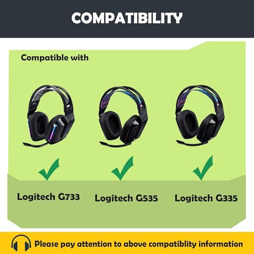 G733 Ohrpolster für Logitech G733, G535, G335 Kopfhörern G535 Ersatz-Ohrpolster mit atmungsaktivem Stoff & Kühlgel-Schicht Bild 2