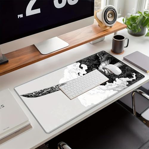 Gaming-Mauspad, erweiterte große Laptop-Tastatur, rutschfeste Gummiunterseite mit genähten Kanten, für Zuhause, Büro, Computer, Tastatur, Laptop, 30 x 80 cm Bild 2