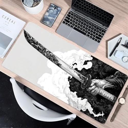 Gaming-Mauspad, erweiterte große Laptop-Tastatur, rutschfeste Gummiunterseite mit genähten Kanten, für Zuhause, Büro, Computer, Tastatur, Laptop, 30 x 80 cm Bild 5