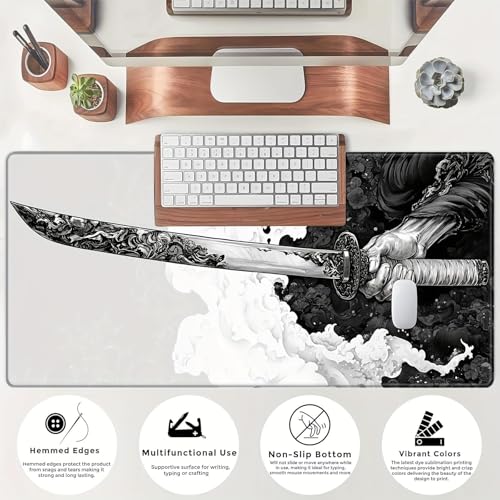 Gaming-Mauspad, erweiterte große Laptop-Tastatur, rutschfeste Gummiunterseite mit genähten Kanten, für Zuhause, Büro, Computer, Tastatur, Laptop, 30 x 80 cm Bild 6