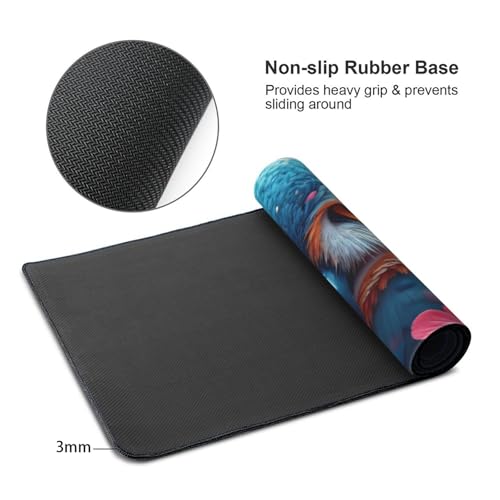 Großes Gaming-Mauspad, buntes Eulen-Druck, Schreibtisch-Tastatur-Pad, rutschfeste Schreibtischunterlage für Desktop-Tastatur und Maus, Mauspad für Büro, Heimzubehör, 40,6 x 80,9 cm Bild 4
