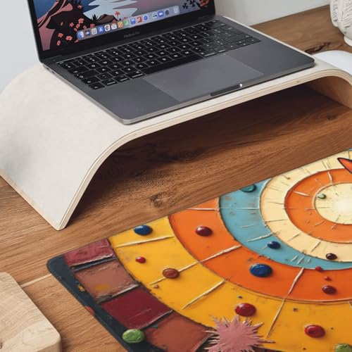 Großes Gaming-Mauspad, buntes Katzendruck, Schreibtisch-Tastatur-Pad, rutschfeste Schreibtischunterlage für Desktop-Tastatur und Maus, Mauspad für Büro, Heimzubehör, 40,6 x 80,9 cm Bild 3