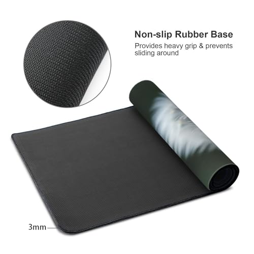 Großes Gaming-Mauspad, minimalistischer weißer Löwenzahn-Druck, Schreibtisch-Tastatur-Pad, rutschfeste Schreibtischunterlage für Desktop-Tastatur und Maus, Mauspad für Büro, Heimzubehör, 40,6 x 80,9 Bild 4