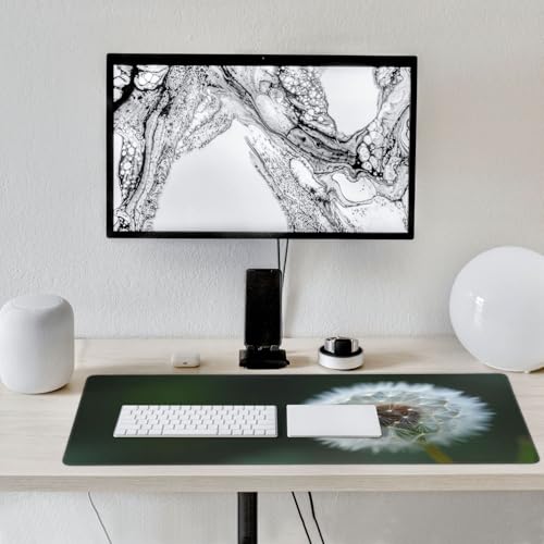 Großes Gaming-Mauspad, minimalistischer weißer Löwenzahn-Druck, Schreibtisch-Tastatur-Pad, rutschfeste Schreibtischunterlage für Desktop-Tastatur und Maus, Mauspad für Büro, Heimzubehör, 40,6 x 80,9 Bild 7