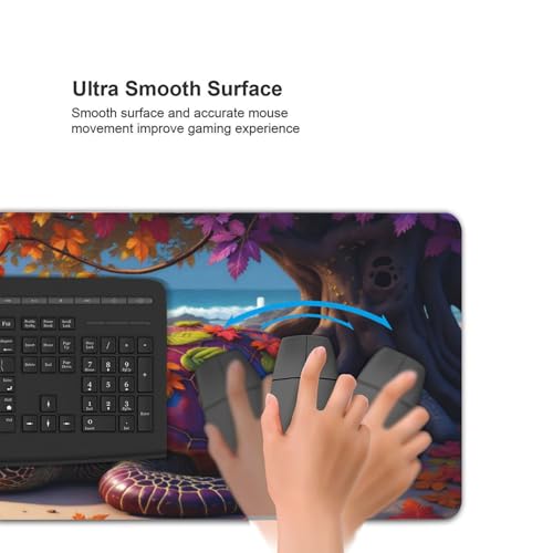 Großes Gaming-Mauspad, buntes Schildkrötenmuster, rutschfeste Schreibtischunterlage für Desktop-Tastatur und Maus, Mauspad für Büro, Heimzubehör, 40,6 x 80,9 cm Bild 5