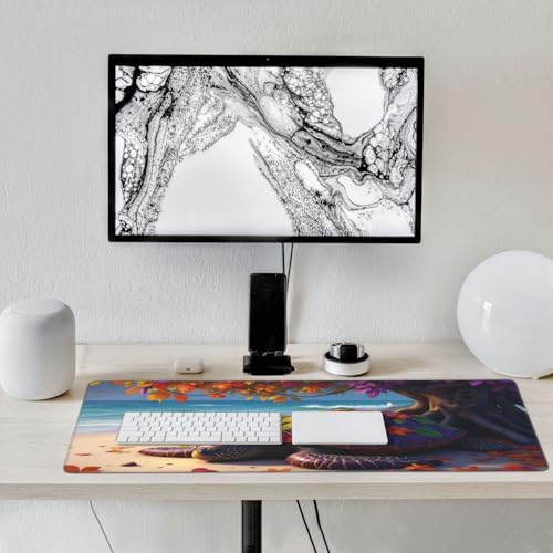 Großes Gaming-Mauspad, buntes Schildkrötenmuster, rutschfeste Schreibtischunterlage für Desktop-Tastatur und Maus, Mauspad für Büro, Heimzubehör, 40,6 x 80,9 cm Bild 7