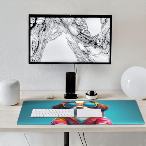 Großes Gaming-Mauspad, niedlicher bunter Hunde-Druck, Schreibtisch-Tastaturunterlage, rutschfeste Schreibtischunterlage für Desktop-Tastatur und Maus, Mauspad für Büro, Heimzubehör, 40,6 x 80,9 cm Bild 7