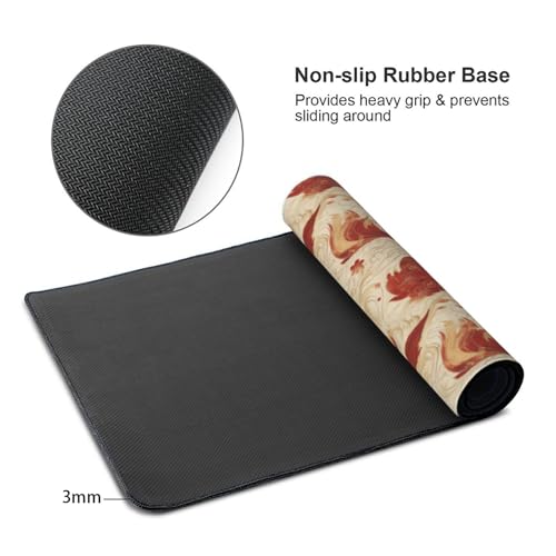 Großes Gaming-Mauspad, eleganter roter Fuchs-Druck, Schreibtisch-Tastatur-Pad, rutschfeste Schreibtischunterlage für Desktop-Tastatur und Maus, Mauspad für Büro, Heimzubehör, 40,6 x 80,9 cm Bild 4