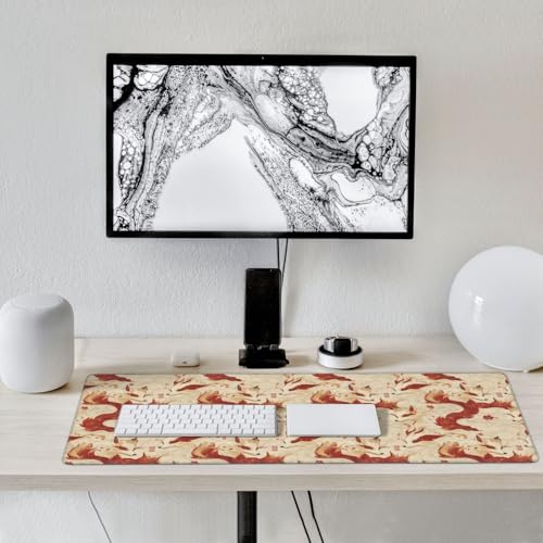 Großes Gaming-Mauspad, eleganter roter Fuchs-Druck, Schreibtisch-Tastatur-Pad, rutschfeste Schreibtischunterlage für Desktop-Tastatur und Maus, Mauspad für Büro, Heimzubehör, 40,6 x 80,9 cm Bild 7