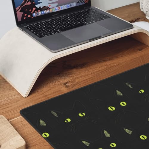 Großes Gaming-Mauspad, cooles schwarzes Katzendruck, Schreibtisch-Tastatur-Pad, rutschfeste Schreibtischunterlage für Desktop-Tastatur und Maus, Mauspad für Büro, Heimzubehör, 40,6 x 80,9 cm Bild 3
