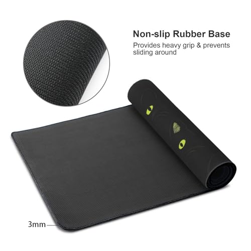 Großes Gaming-Mauspad, cooles schwarzes Katzendruck, Schreibtisch-Tastatur-Pad, rutschfeste Schreibtischunterlage für Desktop-Tastatur und Maus, Mauspad für Büro, Heimzubehör, 40,6 x 80,9 cm Bild 4