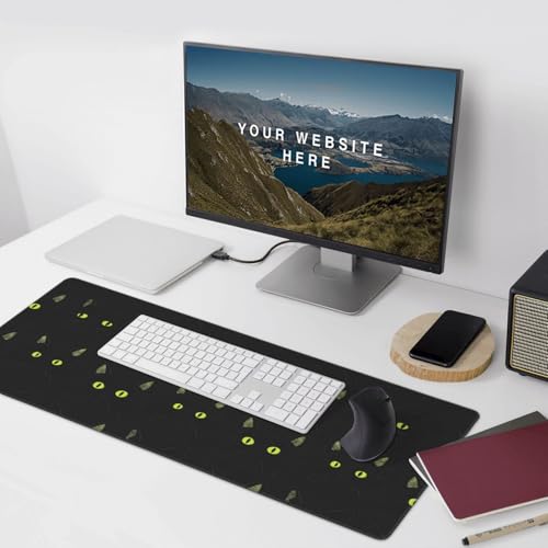Großes Gaming-Mauspad, cooles schwarzes Katzendruck, Schreibtisch-Tastatur-Pad, rutschfeste Schreibtischunterlage für Desktop-Tastatur und Maus, Mauspad für Büro, Heimzubehör, 40,6 x 80,9 cm Bild 6