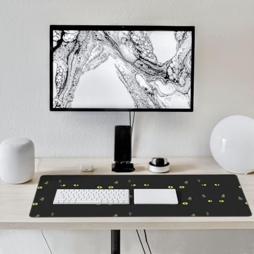 Großes Gaming-Mauspad, cooles schwarzes Katzendruck, Schreibtisch-Tastatur-Pad, rutschfeste Schreibtischunterlage für Desktop-Tastatur und Maus, Mauspad für Büro, Heimzubehör, 40,6 x 80,9 cm Bild 7