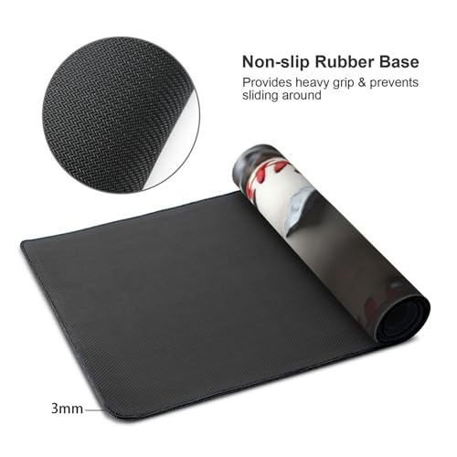 Großes Gaming-Mauspad, kühles Weiß, Baseball-Druck, Schreibtisch-Tastatur-Pad, rutschfeste Schreibtischunterlage für Desktop-Tastatur und Maus, Mauspad für Büro, Heimzubehör, 40,6 x 80,9 cm Bild 4