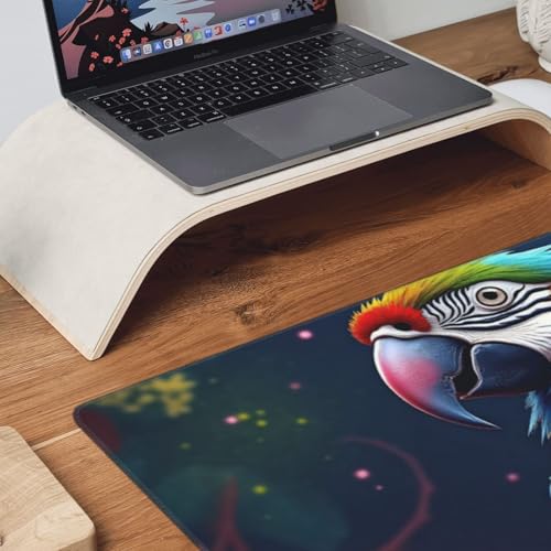 Großes Gaming-Mauspad, farbenfroher Papageien-Druck, Schreibtisch-Tastaturunterlage, rutschfeste Schreibtischunterlage für Desktop-Tastatur und Maus, Mauspad für Büro, Heimzubehör, 40,6 x 80,9 cm Bild 3