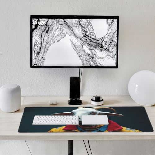 Großes Gaming-Mauspad, kaltweißes Ziegen-Druck, Schreibtisch-Tastatur-Pad, rutschfeste Schreibtischunterlage für Desktop-Tastatur und Maus, Mauspad für Büro, Heimzubehör, 40,6 x 80,9 cm Bild 7