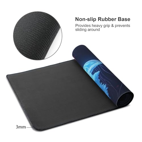 Großes Gaming-Mauspad, bunte Quallen-Druck, Schreibtisch-Tastatur-Pad, rutschfeste Schreibtischunterlage für Desktop-Tastatur und Maus, Mauspad für Büro, Heimzubehör, 40,6 x 80,9 cm Bild 4