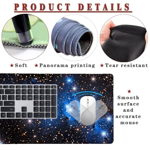 Mauspad XXL 900x600x4mm Wasserdicht Schreibtischunterlage rutschfeste Speed Gaming Mousepad Star (5) Groß Desk Mouse Mat Maus Pad, Schreibtisch Unterlage Deko für PC, MacBook, Laptop, Home Office Bild 4