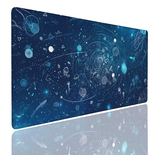 Mauspad XXL 1400x800x4mm Wasserdicht Schreibtischunterlage rutschfeste Speed Gaming Mousepad Starry (3) Groß Desk Mouse Mat Maus Pad, Schreibtisch Unterlage Deko für PC, MacBook, Laptop, Home Office Bild 1