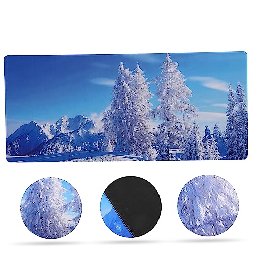 Sewroro Gaming-mauspad für Schreibtisch Blaues Mauspad mit Rutschfester Gummibasis Großes Maus und Tastaturpad für Computer zum Spielen und Arbeiten Bild 4