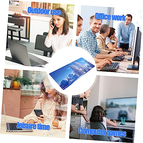Sewroro Gaming-mauspad für Schreibtisch Blaues Mauspad mit Rutschfester Gummibasis Großes Maus und Tastaturpad für Computer zum Spielen und Arbeiten Bild 5