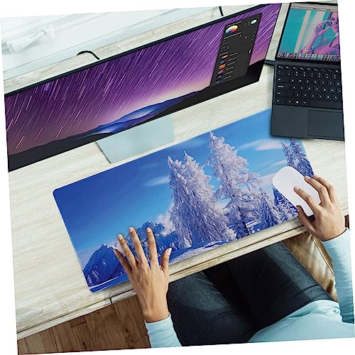 Sewroro Gaming-mauspad für Schreibtisch Blaues Mauspad mit Rutschfester Gummibasis Großes Maus und Tastaturpad für Computer zum Spielen und Arbeiten Bild 7