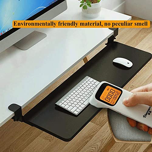 Ergonomische Untertisch-Tastaturablage, Naturholz, ausziehbare Plattform für Tastatur und Maus, verstellbare Klemmschublade, 65 x 25 cm, perfekt für Heimbüro und Gaming-Setup Bild 6