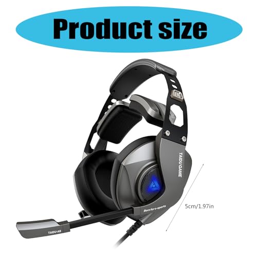 Kabelgebundene Kopfhörer, Computer-Headsets, 7.1, Geräuschunterdrückung, Mikrofon, Leder-Ohrpolster für komfortables Gaming und Chat, kabelgebundene Kopfhörer Bild 7