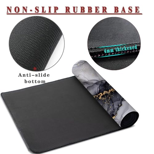 Mauspad XXL 900x600x4mm Wasserdicht Schreibtischunterlage rutschfeste Speed Gaming Mousepad Stone (3) Groß Desk Mouse Mat Maus Pad, Schreibtisch Unterlage Deko für PC, MacBook, Laptop, Home Office Bild 3